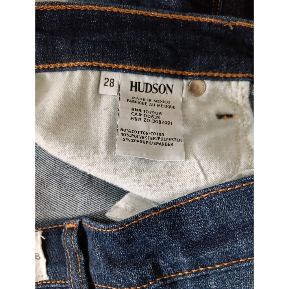 Hudson Krista Jeans Women 28 Stretch Dark Wash Straight Whiskered Sporty Classic - Picture 11 of 11